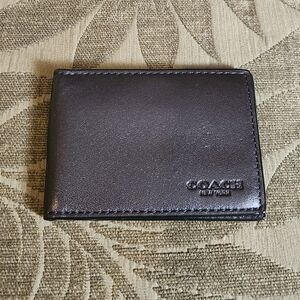 Coach Dark Brown Leather Card Holder